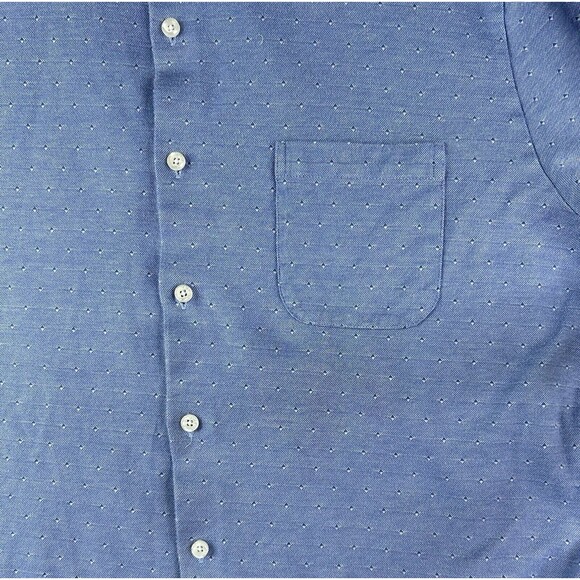 Hart Schaffner Marx Men’s Blue Long Sleeve Diamond Button Down Shirt Size XL - Picture 2 of 6